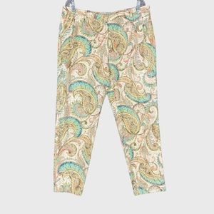 Carlisle Vintage Paisley Jacquard Tapered Leg High Waist Pants 14